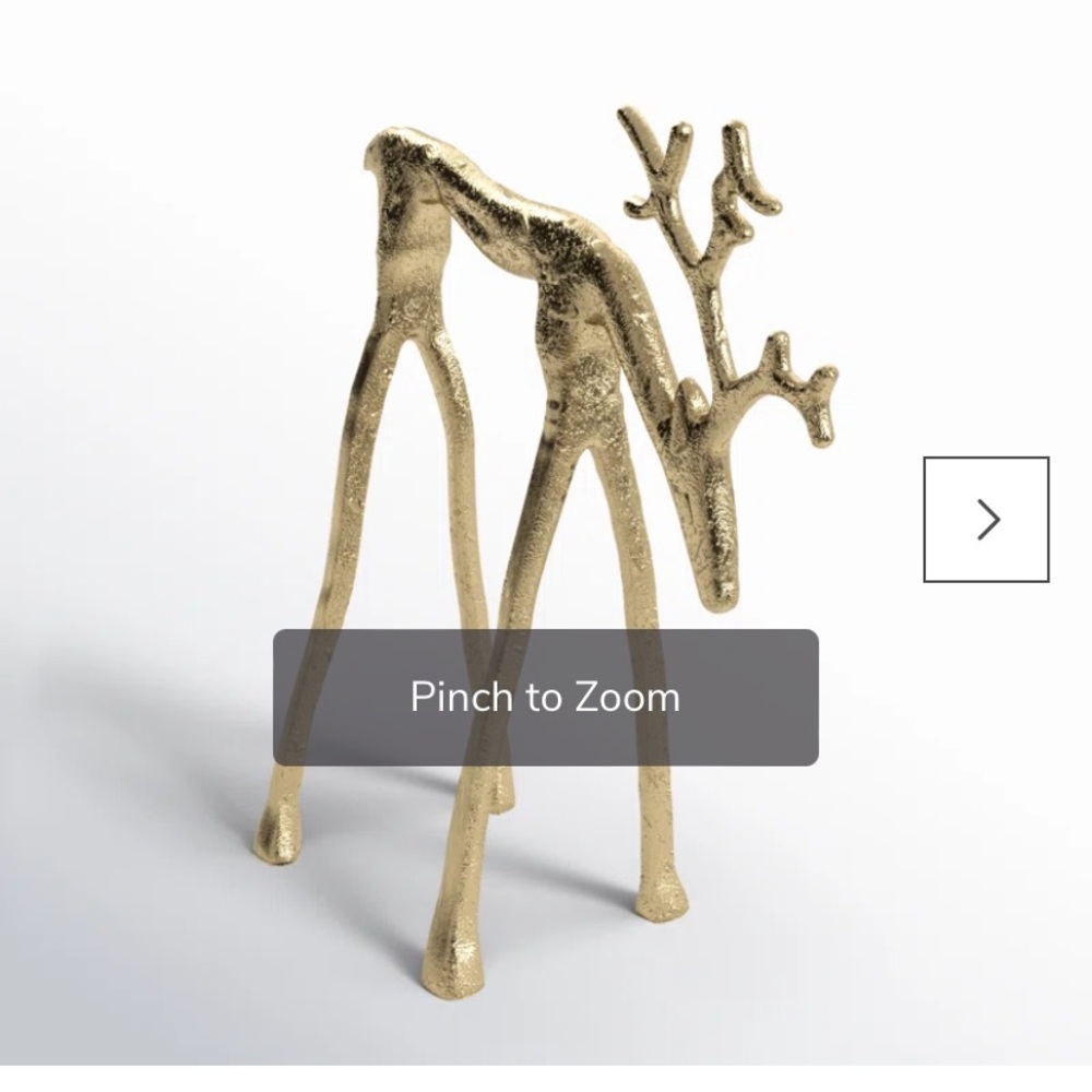 Gold reindeer made in India purchased from Wayfair- never used- sold out